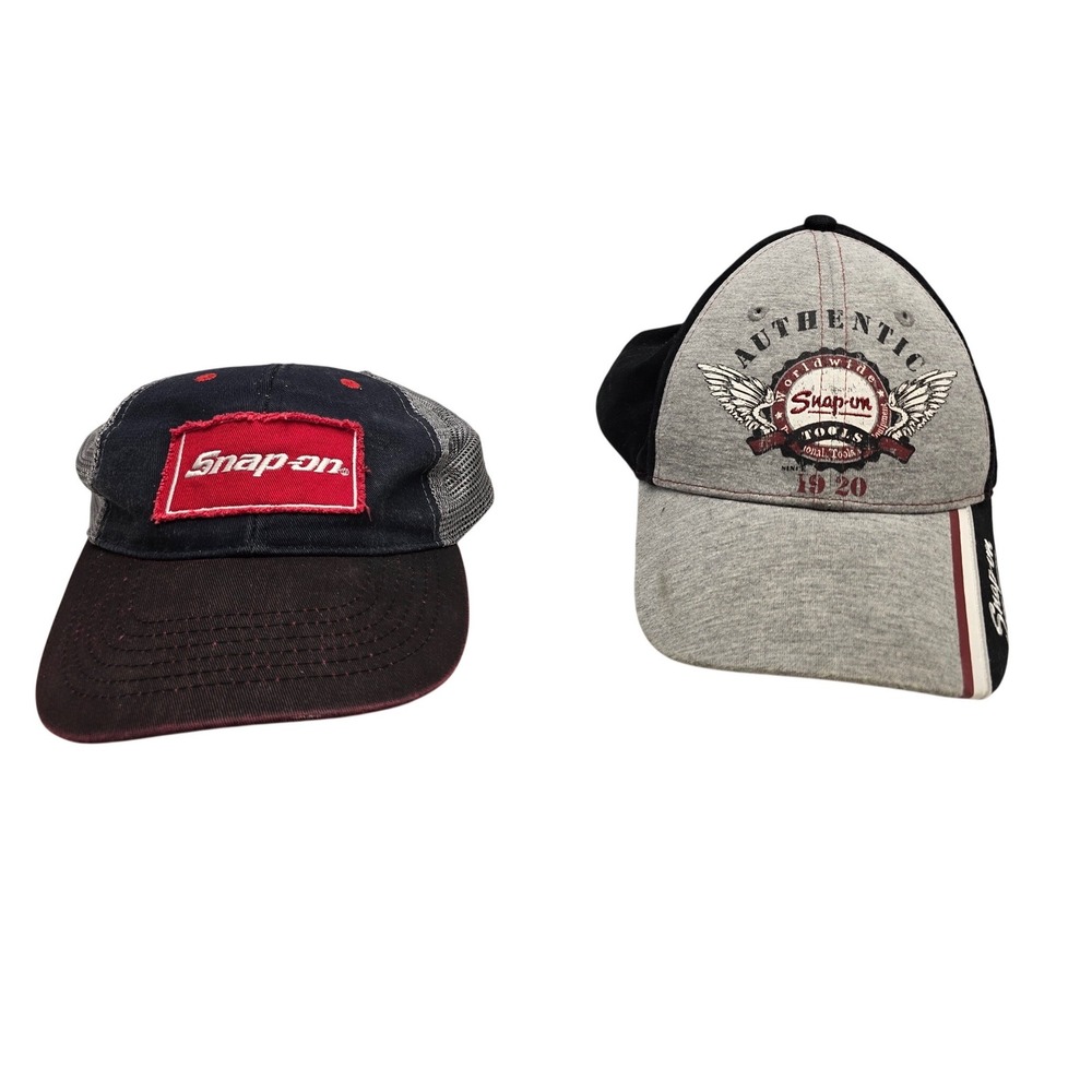 Snap-on Tools Hat Bundle‎ Trucker Mesh Graphic Baseball Cap Black Grey Mens OS